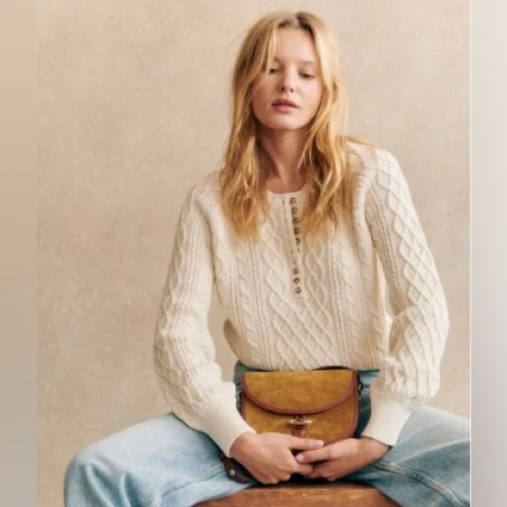 Sézane Bree Jumper in Cream, Size Large, NWT